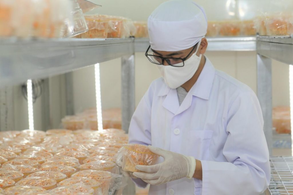 Khu nuôi trồng đông trùng hạ thảo dành cho khách tham quan được Mailands xây dựng tại 169 Nguyễn Ngọc Vũ, Hà Nội.