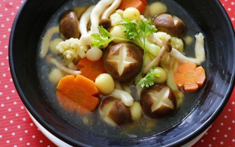 Canh các loại nấm chay tốt cho người tiểu đường