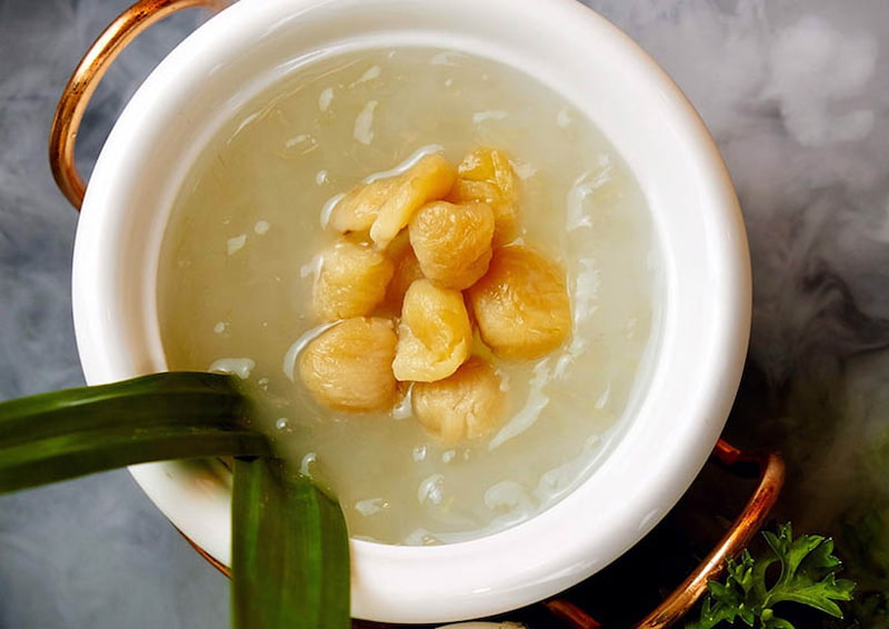 yến chưng long nhãn bằng nồi nấu chậm