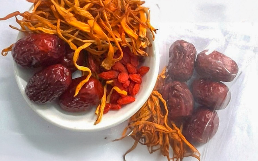 Gói trà đông trùng hạ thảo táo đỏ kỷ tử