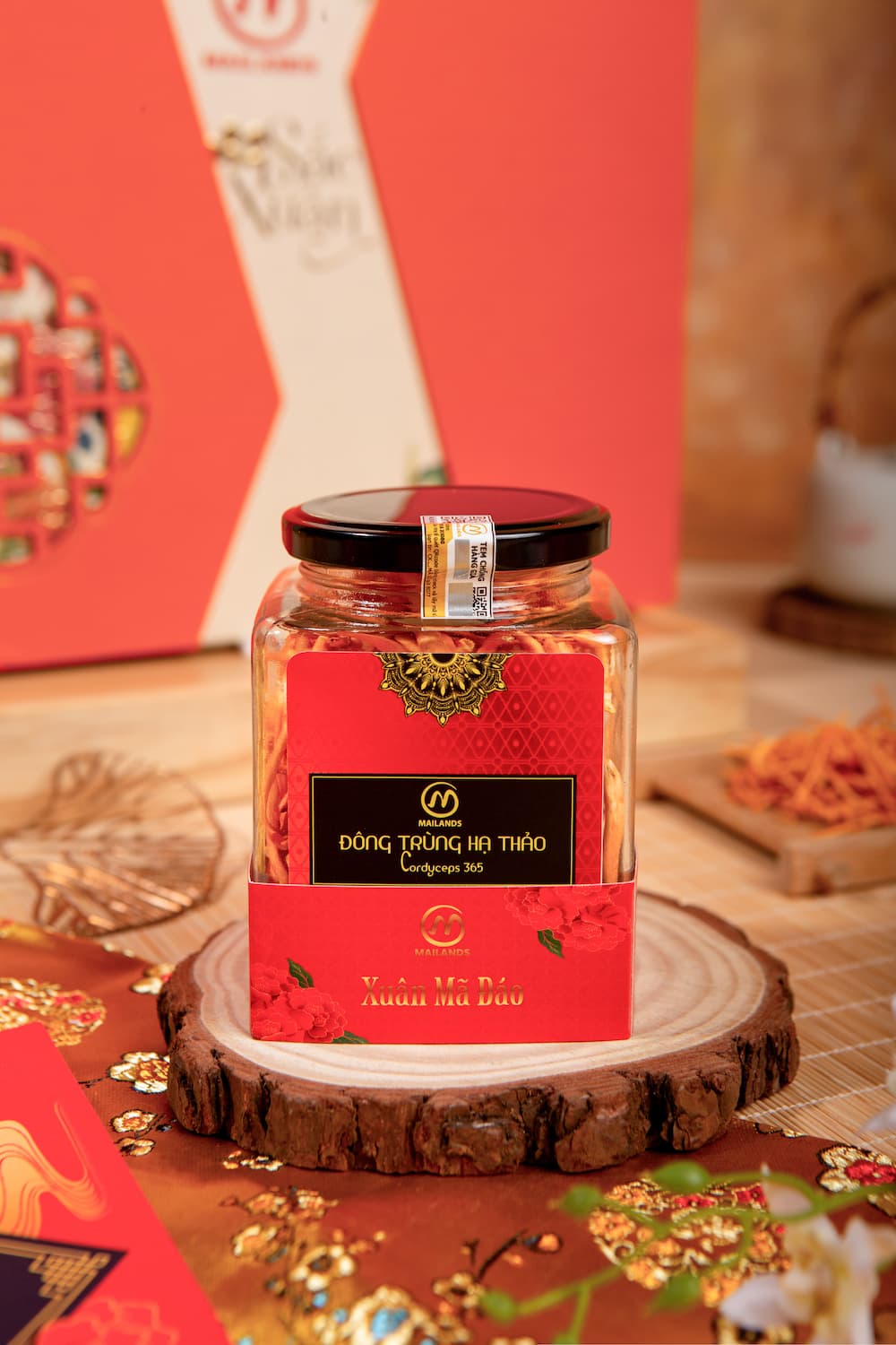 Hộp trà đông trùng hạ thảo túi lọc